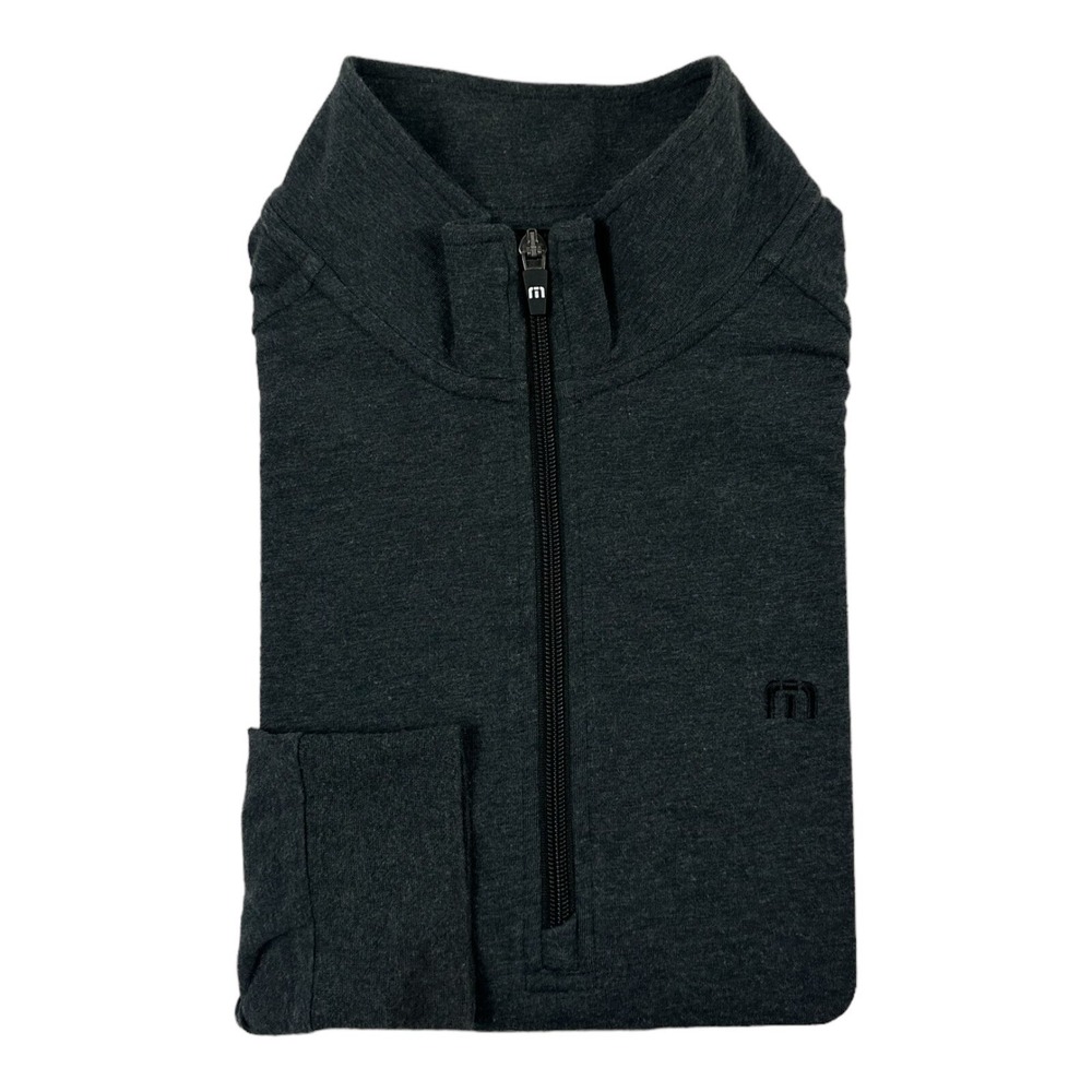 Travis Mathew Mens Gray Performance 1/2 Zip Golf Pullover Sweater Size M 4365
